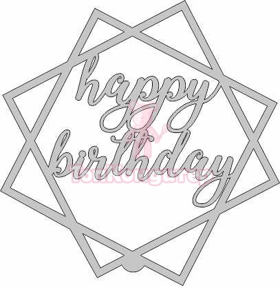Топпер акрил "Happy Birthday" без ножки, 36001044-с