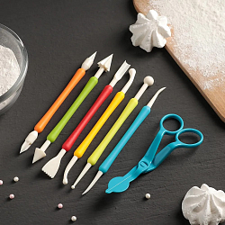 Набор для моделирования кондитерских украшений и ножницы кондитерские для переноски украшений, 7 шт